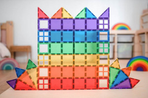 Set de constructie magnetic, Connetix Magnetic Tiles, Starter Pack 60 piese - Img 4