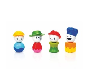 SmartMax My First People – set magnetic cu 12 piese colorate (fețe, pălării, corpuri), sigur și educativ pentru copii 1–5 ani, marca SmartGames Belgia.