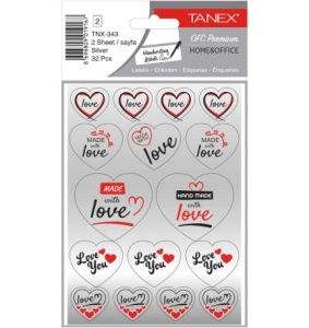 Stickere decorative Inimioare Argintii TANEX Kids - 32 Stickere