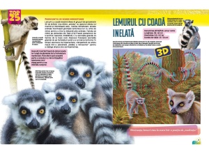 Carte Top 25 Animale Sălbatice Spectaculoase 3D cu imagini tridimensionale și informații educative despre cele mai fascinante animale ale lumii.