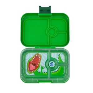 Yumbox Panino Jurassic Green – Cutie de prânz Bento cu dinozauri (4 compartimente)