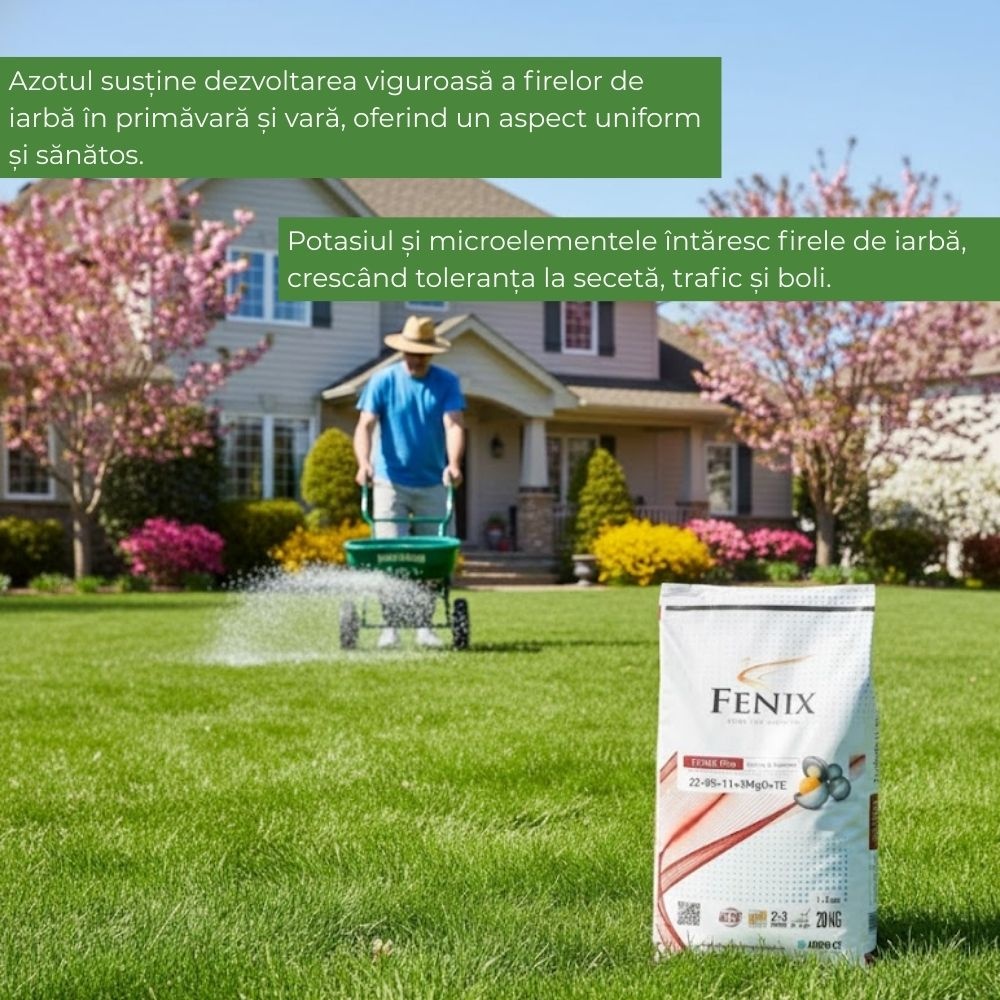 Fenix Pro Spring & Summer – Îngrășământ Gazon 20 kg, NPK 22‑05‑11