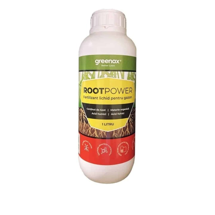 Îngrășământ foliar ROOTPOWER pentru montarea gazonului rulou, acizi humici, azot, materie organică, acizi fulvici