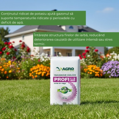 AgroProfi Vară – Îngrășământ Gazon 18‑06‑18 + 1 MgO, 20 kg, până la 800 m², Granule Fine 1‑2 mm, Efect Rapid - Img 4