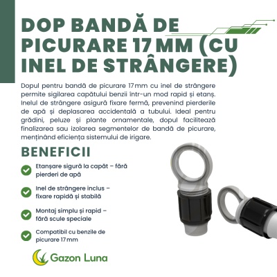 Dop bandă de picurare 17mm (cu inel de strângere) - Img 2