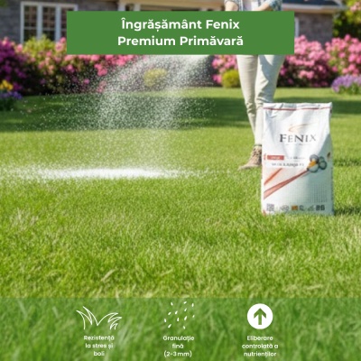 Fenix Premium Spring – Îngrășământ Profesional Gazon 20 kg, NPK 22‑05‑11 + MgO, Eliberare Controlată XCU, Verde Intens în Primăvară - Img 3