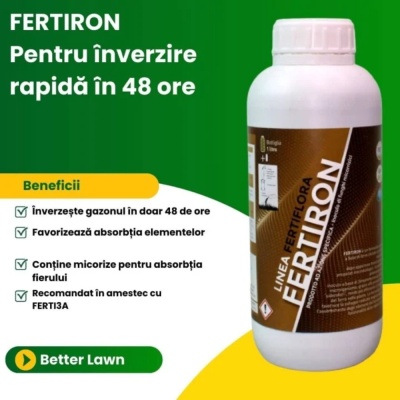 FERTIRON – Îngrășământ foliar gazon 1 L cu Fier Chelat, Alge Marine & Micro‑organisme, Verde Intens și Acoperire până la 2000 m² - Img 7
