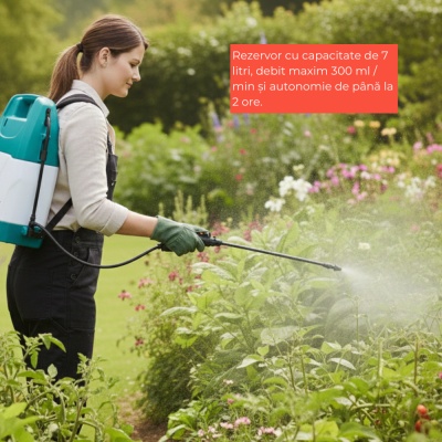 Pompă de stropit cu acumulator Keeper Forest 7, autonomie 2 ore, 7 L, duză foliar, made in Spain - Img 3