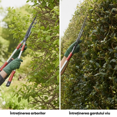 Foarfecă grădinărit și gard viu Kamikaze KM‑37, 50 cm, lame drepte teflonate, fabricată în Spania - Img 6