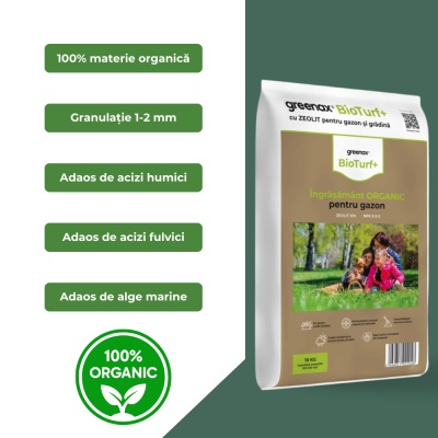 Greenax BioTurf+ – Îngrășământ Organic Gazon 10 kg, Fier, Acizi Humici & Fulvici și Alge Marine, Acoperire 200‑350 m², Nutriție Naturală și Verde Intens - Img 6