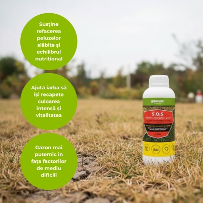 Greenax S.O.S – Îngrășământ foliar gazon 1 L, NPK 14‑8‑10 + microelemente, pentru refacerea rapidă și revitalizarea peluzelor în stare precară - Img 3