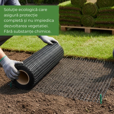 Plasă anticârtiță rolă 2 × 200 m (400 m²) – protecție ecologică pentru gazon și grădină - Img 4
