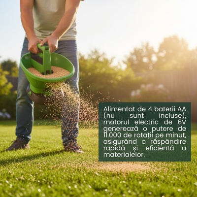 Dispozitiv imprastiere seminte si fertilizant electric Greenax PowerFeed, baterii, autonomie maximă 300 minute, sare, fertilizant și semințe - Img 5