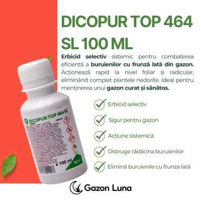 Erbicid Dicopur Top 464 SL 100 ml – erbicid selectiv gazon pentru buruieni frunză lată - Img 2