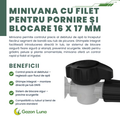 Minivana cu filet pentru pornire și blocare 16 x 17 mm - Img 2