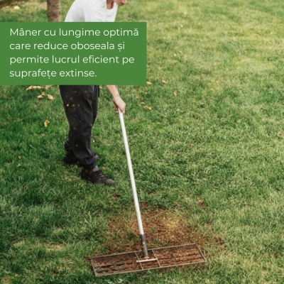 Nivelator profesional pentru gazon Greenax StrongLevel 160 x 60 x 25 cm, aluminiu & inox, nivelare și topdressing - Img 5