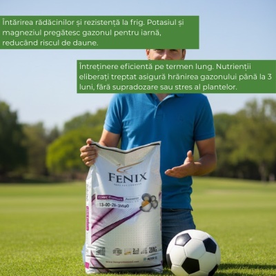 Fenix Premium Autumn – Îngrășământ Toamnă Gazon 20 kg, NPK 13‑00‑26 + 3 MgO, Eliberare Controlată XCU pentru Nutriție 10‑12 Săptămani - Img 5