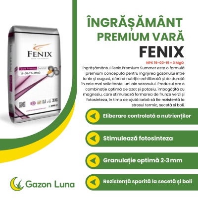 Fenix Premium Summer – Îngrășământ Profesional Gazon 20 kg, NPK 19-00-19 + MgO, Eliberare Controlată XCU pentru Nutriție de Vară - Img 2
