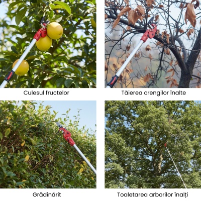 Foarfecă telescopică Kamikaze KM‑63 TLX – lungime 2,4–4 m, lame Bypass, diametru tăiere 32 mm - Img 6