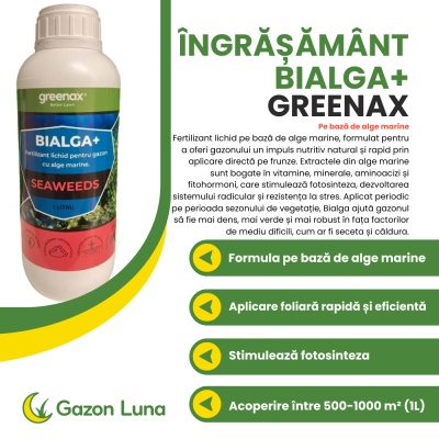 Greenax Bialga+ – Îngrășământ Foliar 1 L cu 15 % Alge Marine pentru Dezvoltare Rădăcini, Rezistență la Stres și Absorbție, Acoperire 1000 m² - Img 2