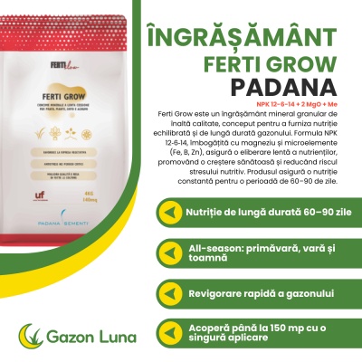 Îngrășământ pentru gazon All Season Ferti Grow NPK 12-6-14 + MgO, eliberare controlată, 60–90 zile, 4kg, acoperire 150 mp - Img 2