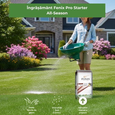 Fenix Pro Starter – Îngrășământ Gazon 20 kg, Granule Eliberare Controlată, NPK 19‑19‑5 + 2 MgO + Microelemente, Creștere Uniformă și Rezistentă - Img 3