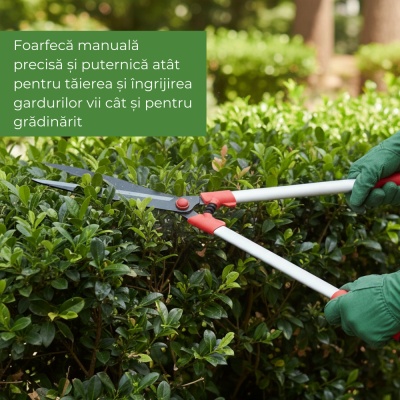 Foarfecă grădinărit și gard viu Kamikaze KM‑37, 50 cm, lame drepte teflonate, fabricată în Spania - Img 4