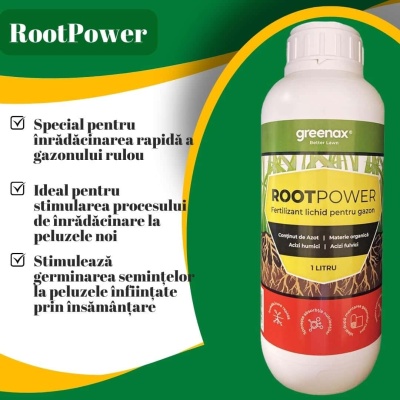 Îngrășământ foliar ROOTPOWER pentru montarea gazonului rulou, acizi humici, azot, materie organică, acizi fulvici - Img 2