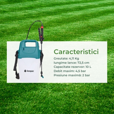 Pompă de stropit electrică Keeper Forest 10 L – acumulator Lithium, autonomie 4 ore, 2 duze (foliar și erbicide), fabricată în Spania - Img 6