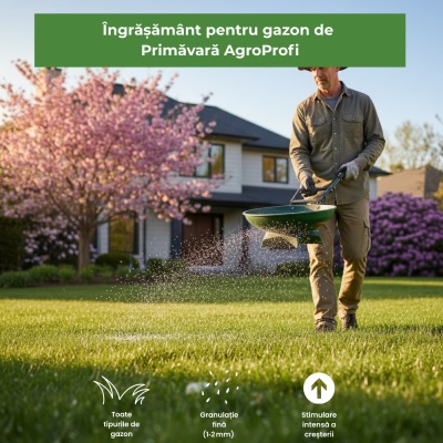 AgroProfi Primăvară – Îngrășământ Gazon 20‑05‑10 + 3 MgO, 20 kg, până la 800 m², Granule Fine 1‑2 mm, Efect Rapid - Img 3