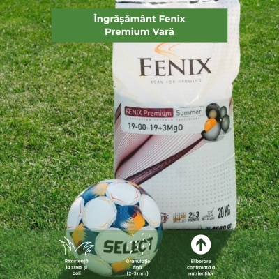 Fenix Premium Summer – Îngrășământ Profesional Gazon 20 kg, NPK 19-00-19 + MgO, Eliberare Controlată XCU pentru Nutriție de Vară - Img 3