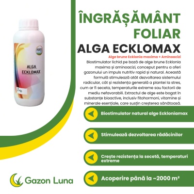 ALGA ECKLOMAX – Îngrășământ Foliar Biostimulant cu Alge Ecklonia maxima & Aminoacizi, Acoperire până la 2000 m², Susține Rădăcini Puternice și Verde Intens - Img 2