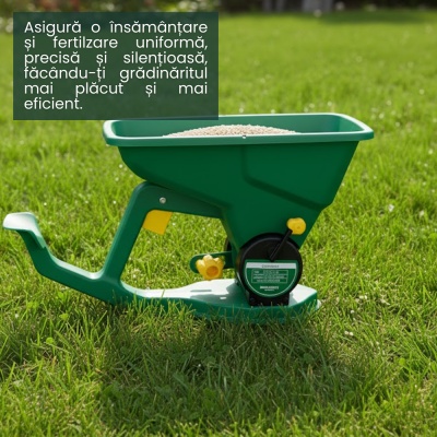 Dispozitiv de imprastiere fertilizant, seminte si sare Greenax ProFeed, 1,5 litri, 5 trepte de reglare, verde - Img 5