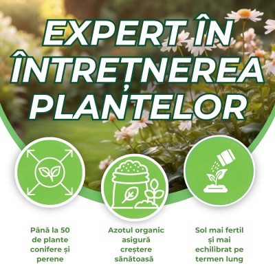 Greenax BioGarden+ – Îngrășământ Organic 5 kg pentru 25‑50 Plante, Conifere și Perene, 14 % Azot, 2 % Sulf, Creștere Rapidă și Sănătoasă - Img 4