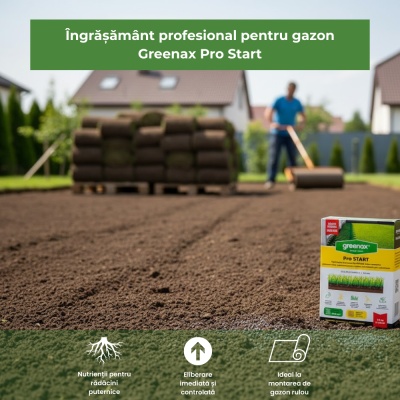 Greenax Pro START – Îngrășământ Profesional Gazon 2,5 kg, NPK 12-22-10 + Fe & S, Nutriție Constantă 4-6 Săptămâni pentru Montare Rulou și Însămânțare - Img 3