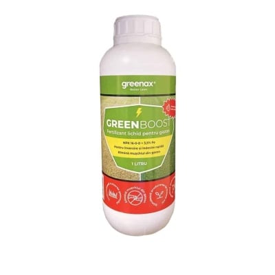Îngrășământ foliar GREENBOOST, NPK 16-0-0+3.5% Fier, pentru înverzire rapidă și eliminare mușchi - Img 1