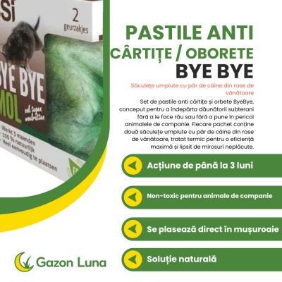 ByeBye – Set 2 Pastile Anti-Cârtițe și Orbete, Acțiune Naturală 3 Luni, Non-Toxic pentru Animale de Companie, Protecție Grădină - Img 2