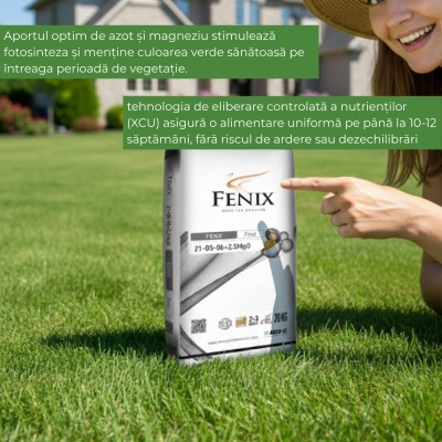 Fenix First – Îngrășământ Profesional Gazon 20 kg, NPK 21‑05‑06 + Mg, Eliberare Controlată XCU, Verde Intens și Rezistent, Acțiune 2‑3 Luni - Img 5