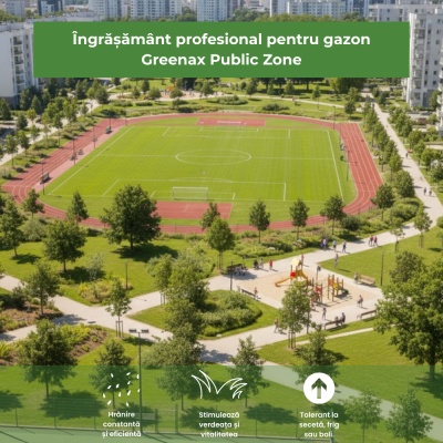 Greenax Public Zone – Îngrășământ Profesional Gazon 20 kg, NPK 15‑5‑8 + Mg + Fe + S, Eliberare Controlată 2‑3 Luni, Verde Intens și Rezistent - Img 3