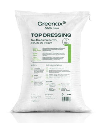 Greenax Top Dressing, nisip pentru gazon cu 10 % Zeolit și 10 % Îngrășământ, 25 kilograme, pentru supraînsămânțare, nivelare - Img 1