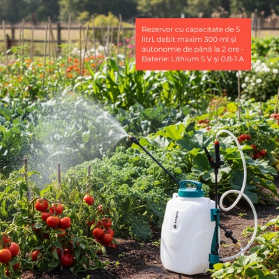 Pompă de stropit cu acumulator Keeper Forest 5, autonomie 2 ore, 5 L, duză foliar, fabricată în Spania - Img 3