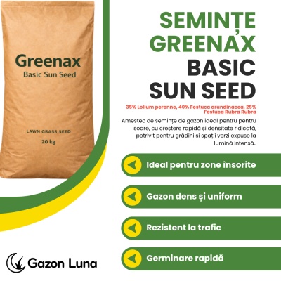 Semințe gazon Greenax Sun Seed, 20 kilograme, soare/secetă - Img 2