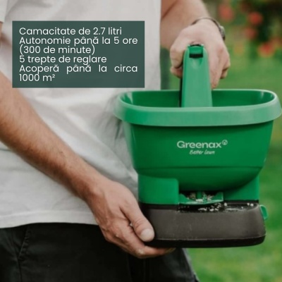 Dispozitiv imprastiere seminte si fertilizant electric Greenax PowerFeed, baterii, autonomie maximă 300 minute, sare, fertilizant și semințe - Img 4