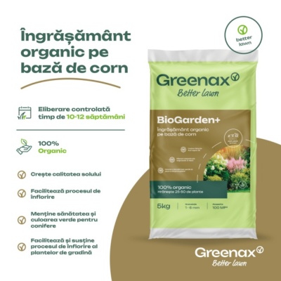 Greenax BioGarden+ – Îngrășământ Organic 5 kg pentru 25‑50 Plante, Conifere și Perene, 14 % Azot, 2 % Sulf, Creștere Rapidă și Sănătoasă - Img 8