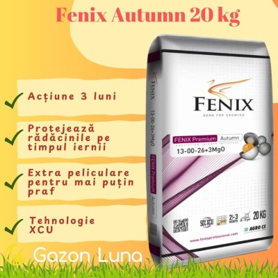 Îngrășământ Fenix Premium Autumn, toamnă 13-00-26 + 3Mg0, 20 kilograme, acoperire 650-800 mp2, acțiune 3 luni - Img 2