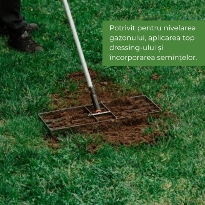 Nivelator profesional pentru gazon Greenax StrongLevel 160 x 60 x 25 cm, aluminiu & inox, nivelare și topdressing - Img 4