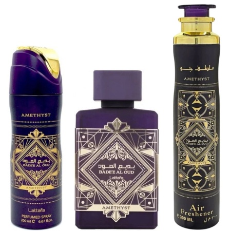 Bade’e Al Oud Amethyst Lattafa 600 ml, apa de parfum, unisex, set