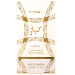 Hayaati Gold Elixir Lattafa 100 ml, apa de parfum, unisex - Img 5