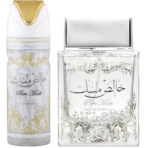 Pure Musk Lattafa 100 ml, eau de parfum + 50 ml deodorant spray, women