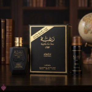 Raghba For Man Lattafa 100 ml, eau de parfum + 50 ml deodorant spray, men - Img 9